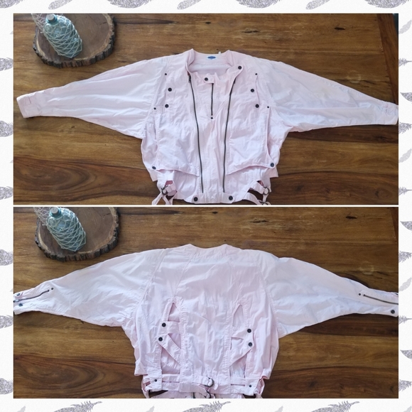 Vintage 80's Pink Moto Style Convertible Jacket - Picture 5 of 8